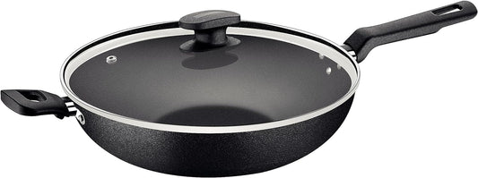 Wok Tramontina Alumínio Antiaderente Loreto Tampa Vidro 28cm Grafite