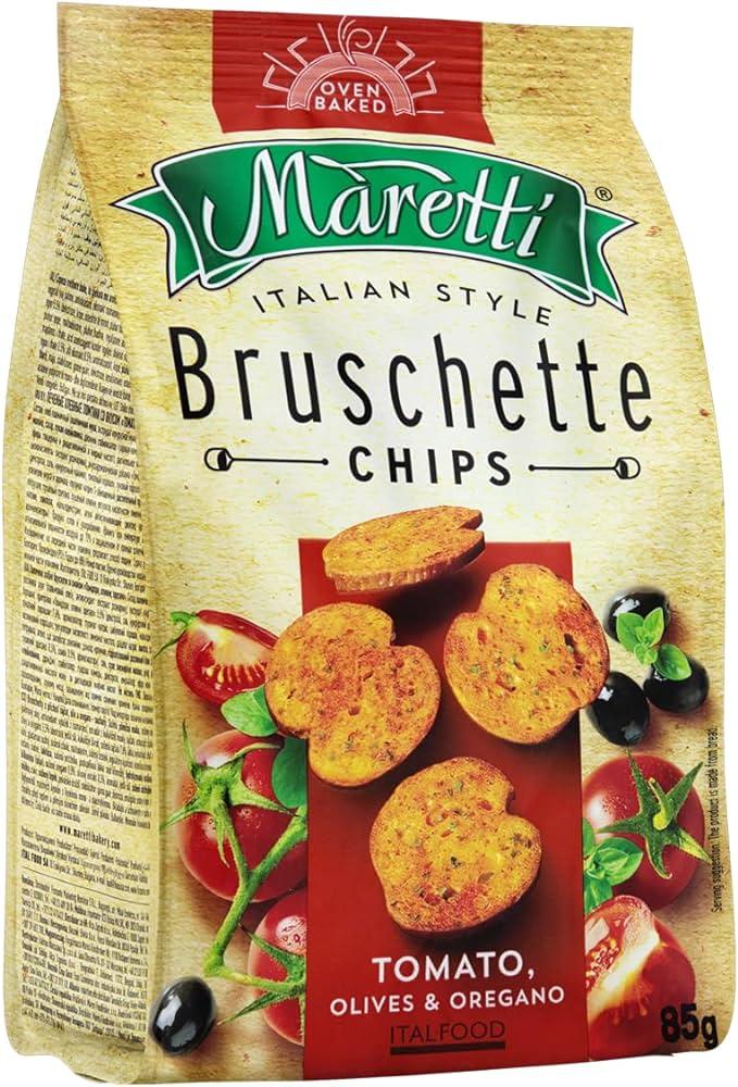 Snack de Trigo Bruschetta Maretti com Tomate Azeitona e Orégano 85g