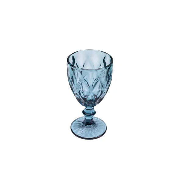 Taça para Água de Vidro Wolff Diamond Azul 325ml