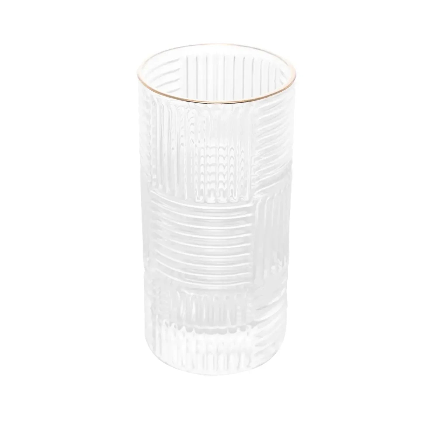 Conjunto de 2 Copos Altos de Vidro com Borda Dourada Chess 400ml Wolff