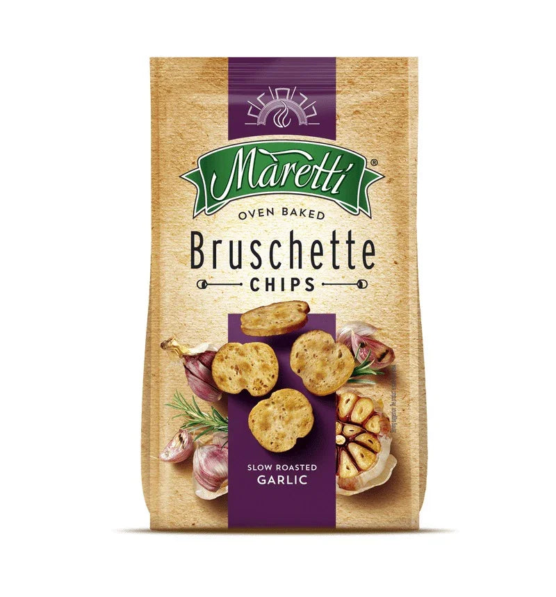 Snack de Trigo de Alho Tostado Maretti Bruschette Pacote 85g