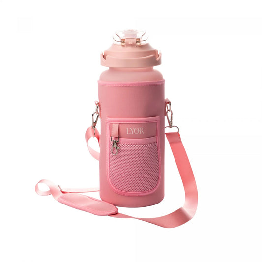 Garrafa Squeeze de Policarbonato 2,1L com Case 5 em 1 Rosa Lyor