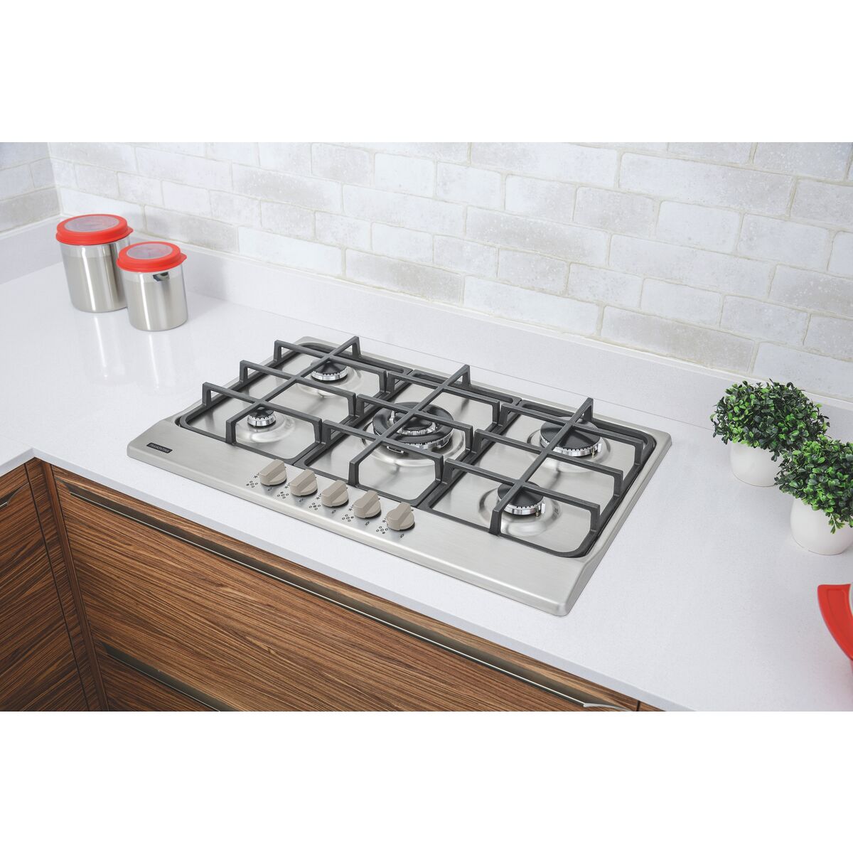 Cooktop a Gás Tramontina New Penta em Aço Inox e Trempes em Ferro Fundido com Acendimento