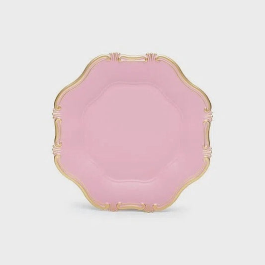 Sousplat Cromus Borda Arabesco Rosa e Ouro 2x33x33