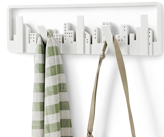 Cabideiro de Parede Skyline em Poliestireno Umbra Branco