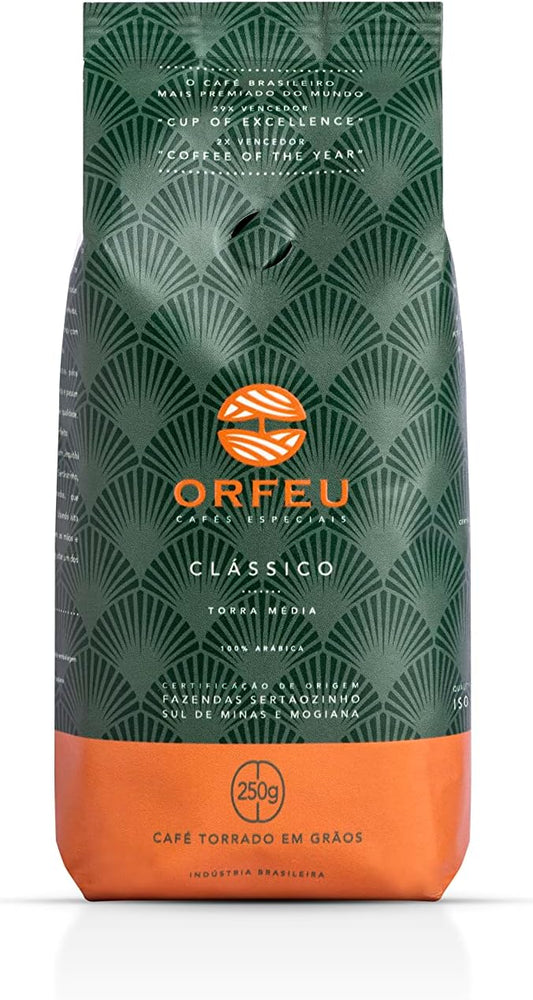 Café Em Grãos Torrado Clássico Orfeu 250G