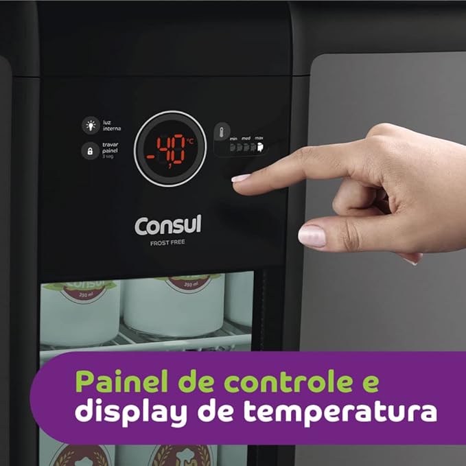 Cervejeira Consul 82L Frost Free C/ Display Porta Titanium