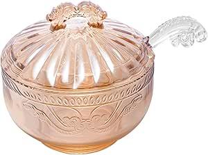 Açucareiro de Cristal Ecológico com Colher Imperial Âmbar Lyor 12cm x 11,5cm