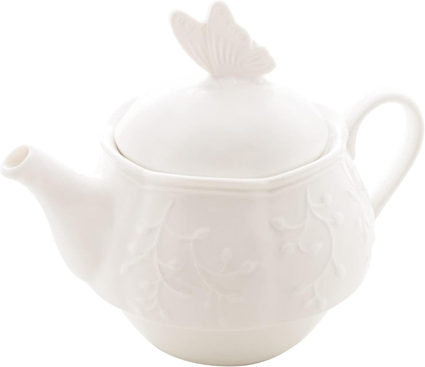 Conjunto 3 Peças para Chá de Porcelana New Bone Butterfly Flower Lyor