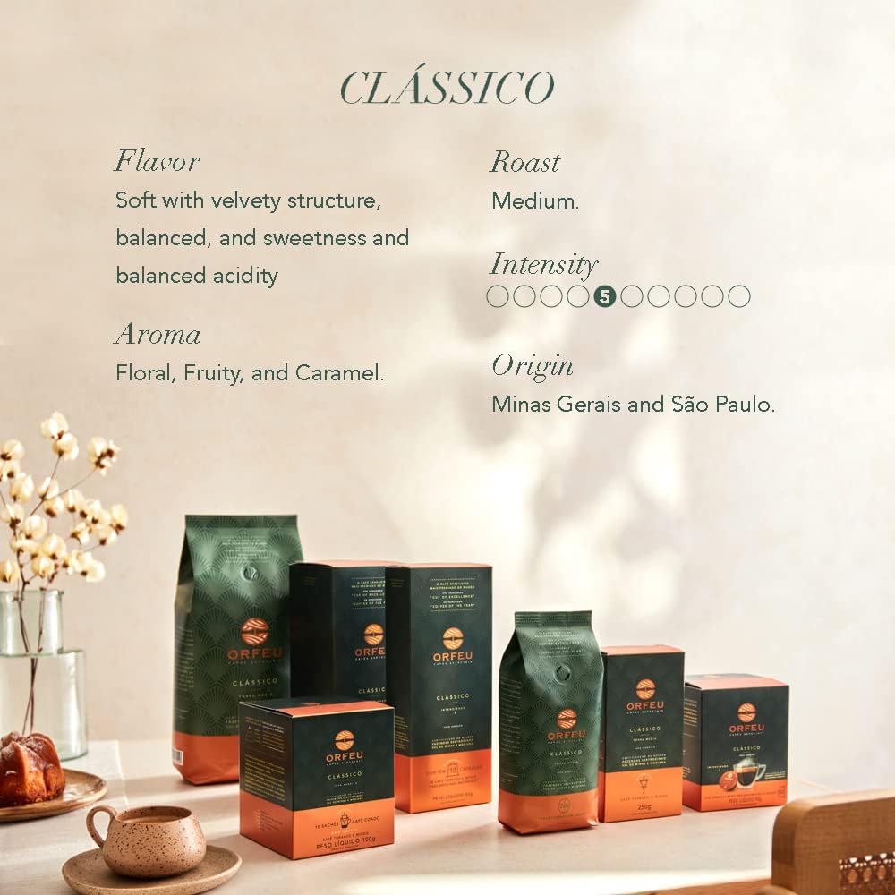 Café Em Grãos Torrado Clássico Orfeu 250G