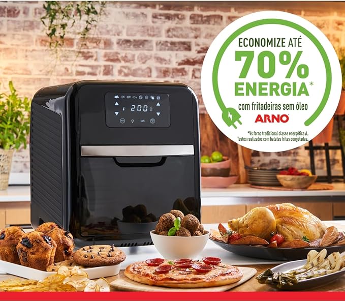 Airfry Oven e Grill Arno Expert 9 em 1 Digital 11L Preta UFE9