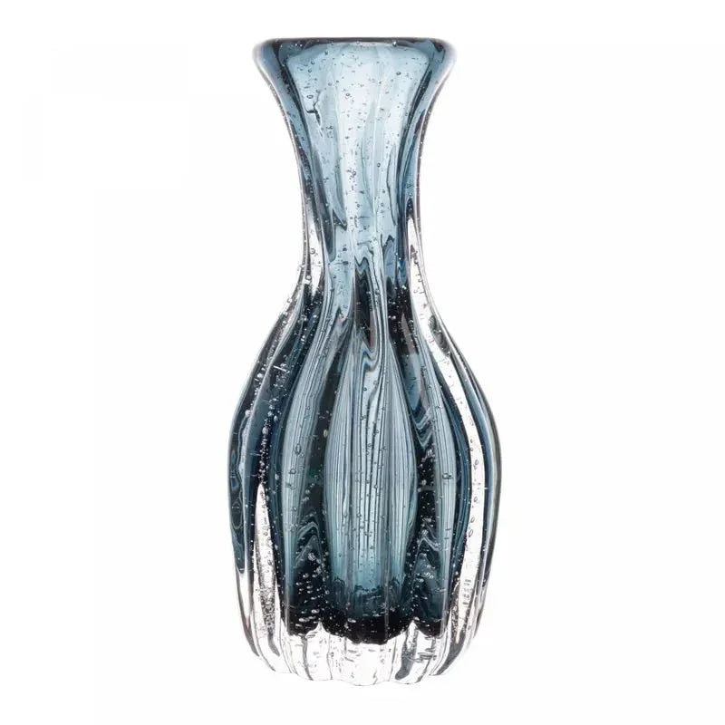 Vaso de Vidro Murano Wolff Italy Azul 9,5cm x 20cm