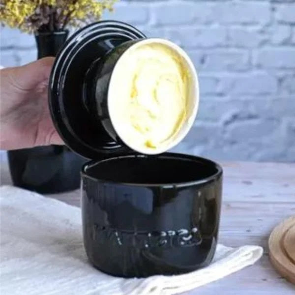 Manteigueira Francesa Em Cerâmica Ceraflame Preto 250g