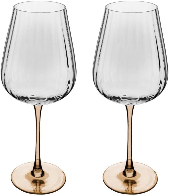 Conjunto de 2 Taças de Vinho de Vidro com Haste Âmbar Classic Wolff 560ml