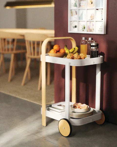Mesa/Carrinho de Bar Bellwood Cart Branco/Natural Umbra