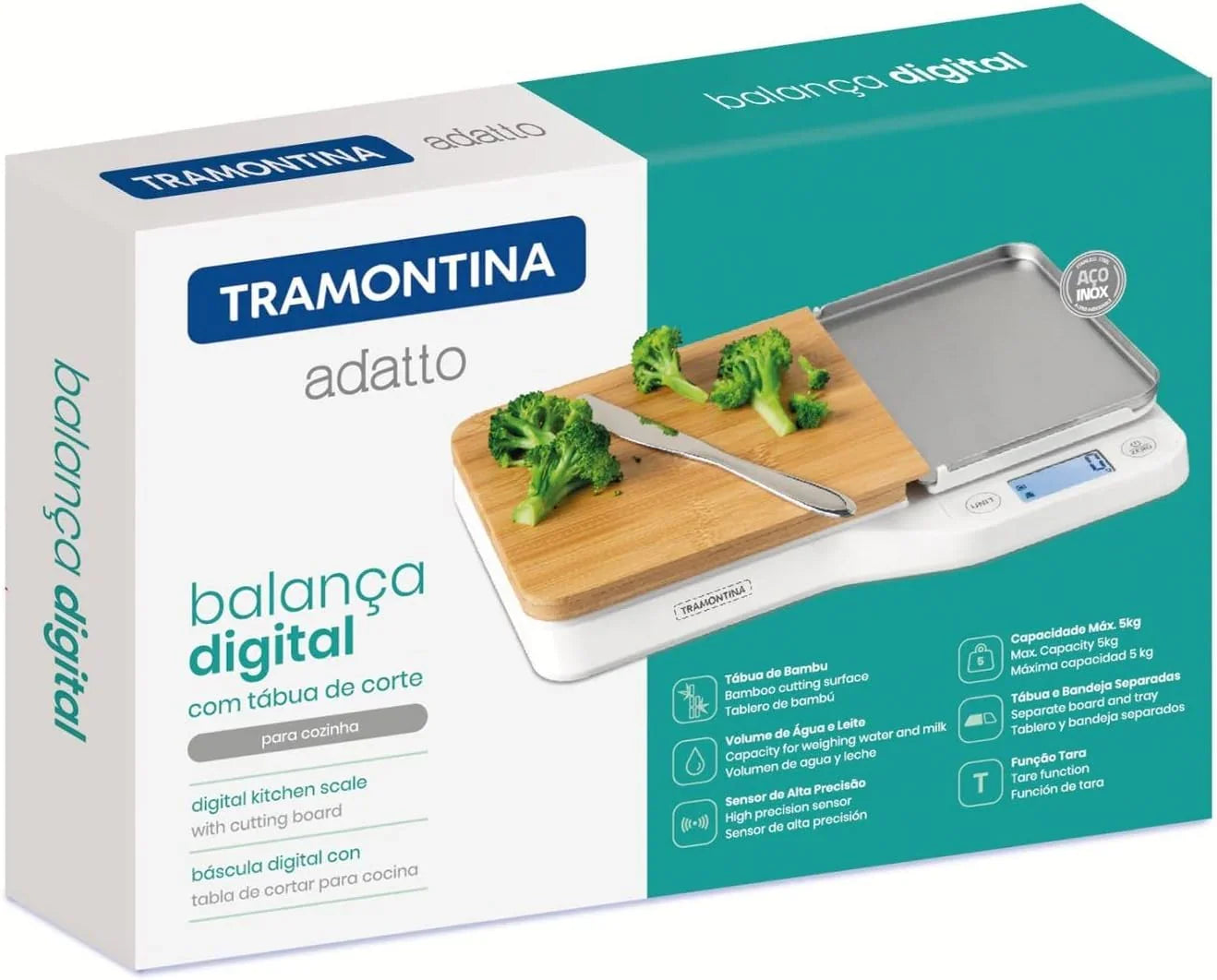 Balança Digital Para Cozinha Tramontina Capacidade Máx 5kg