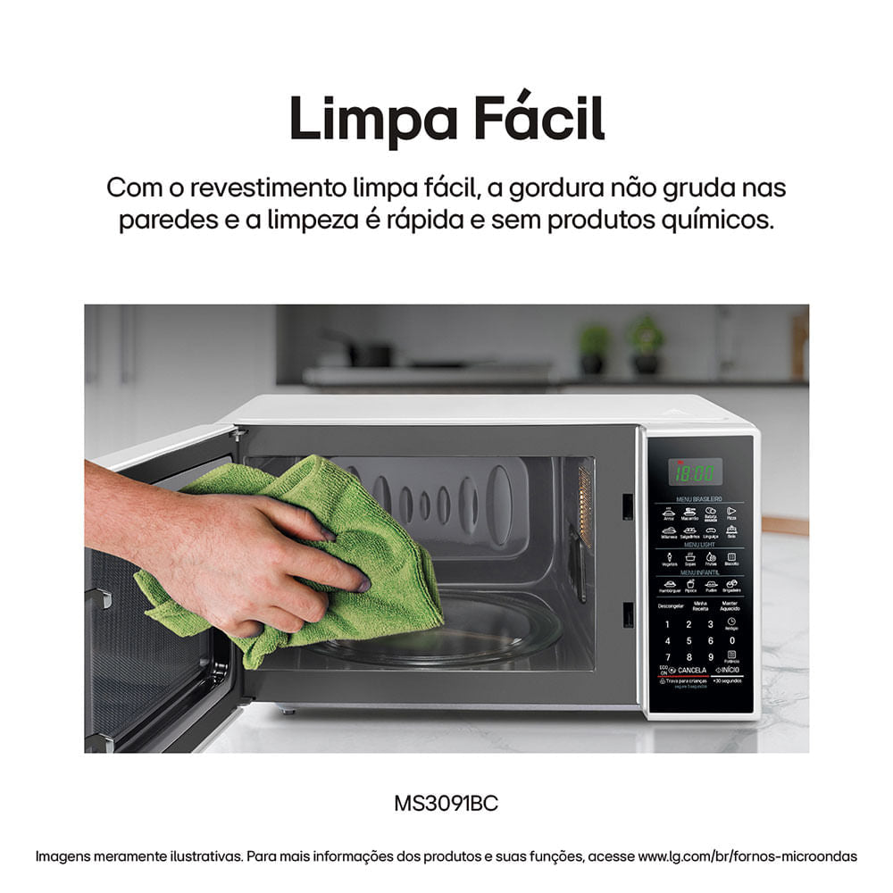 Forno de Micro-ondas LG Solo MS3091BCA 30L