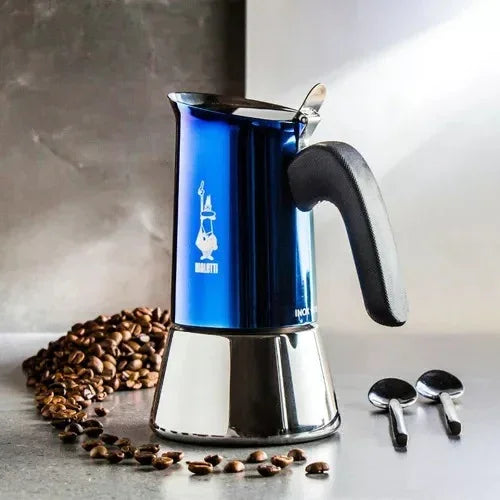 Cafeteira Italiana Bialetti Venus Inox Azul 6 Xícaras