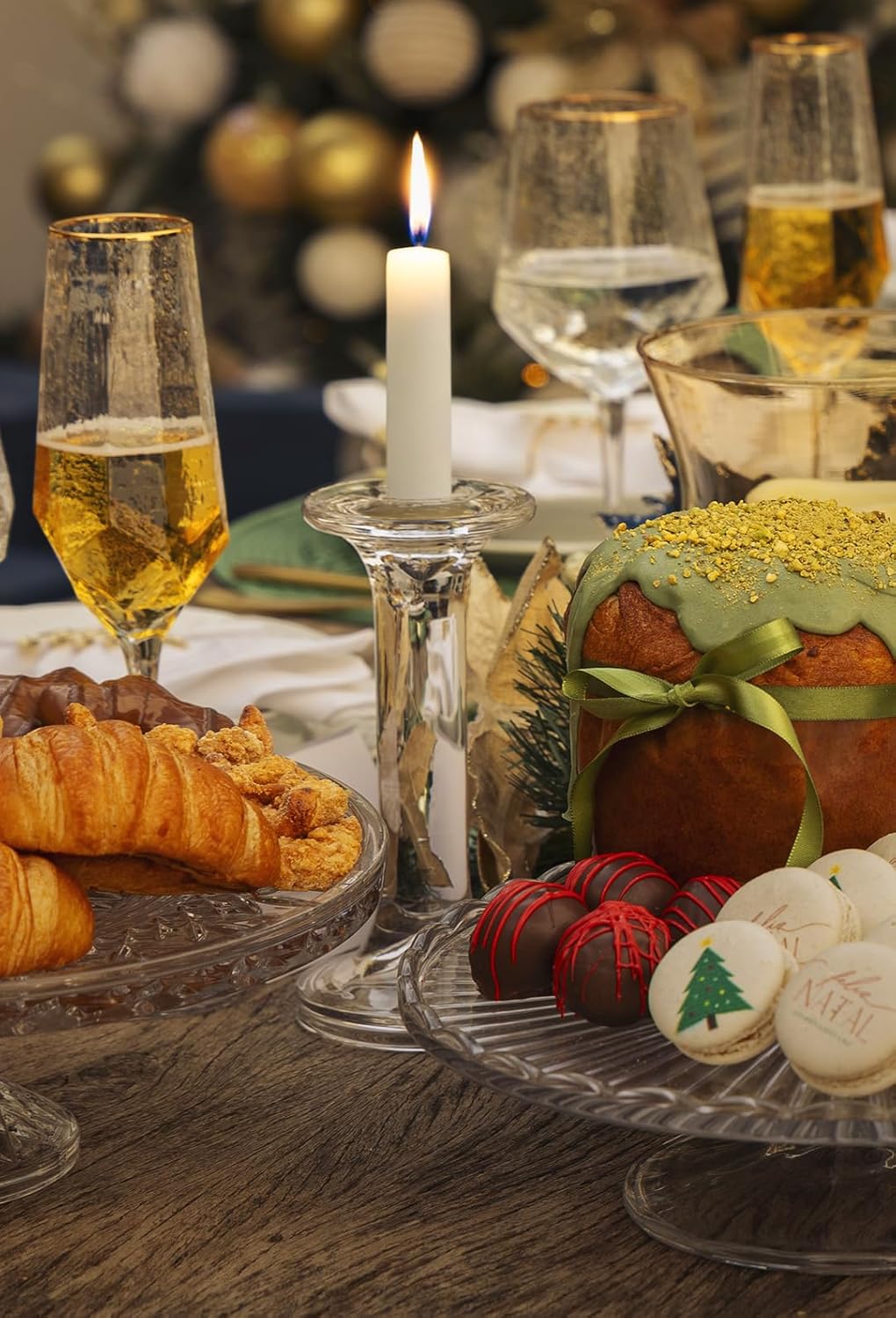 Castiçal para Vela de Vidro Creta Wolff 9cm x 9cm x 18,5cm