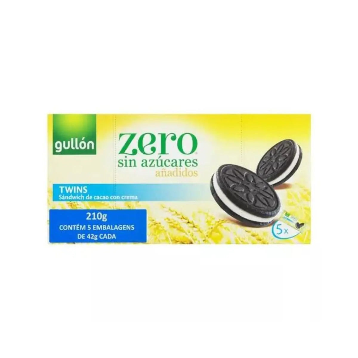 Biscoito Twins Sandwich Cacao Crema Sem Açúcar GULLÓN 210g