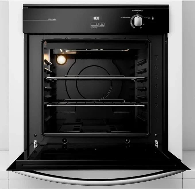 Forno de Embutir a Gás Brastemp 78 Litros Espelhado com Grill e Timer BOA84AR