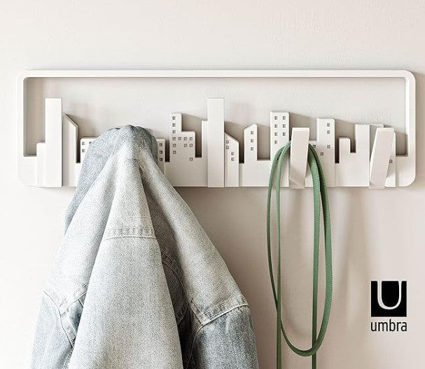 Cabideiro de Parede Skyline em Poliestireno Umbra Branco