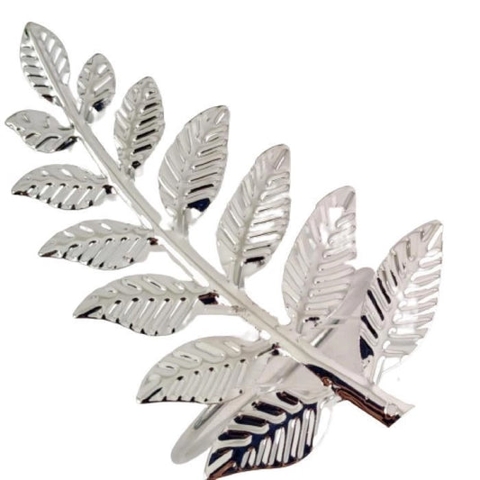 Conjunto 4 Anéis Guardanapos Metal Folha Prata 4x8x5cm Wolff