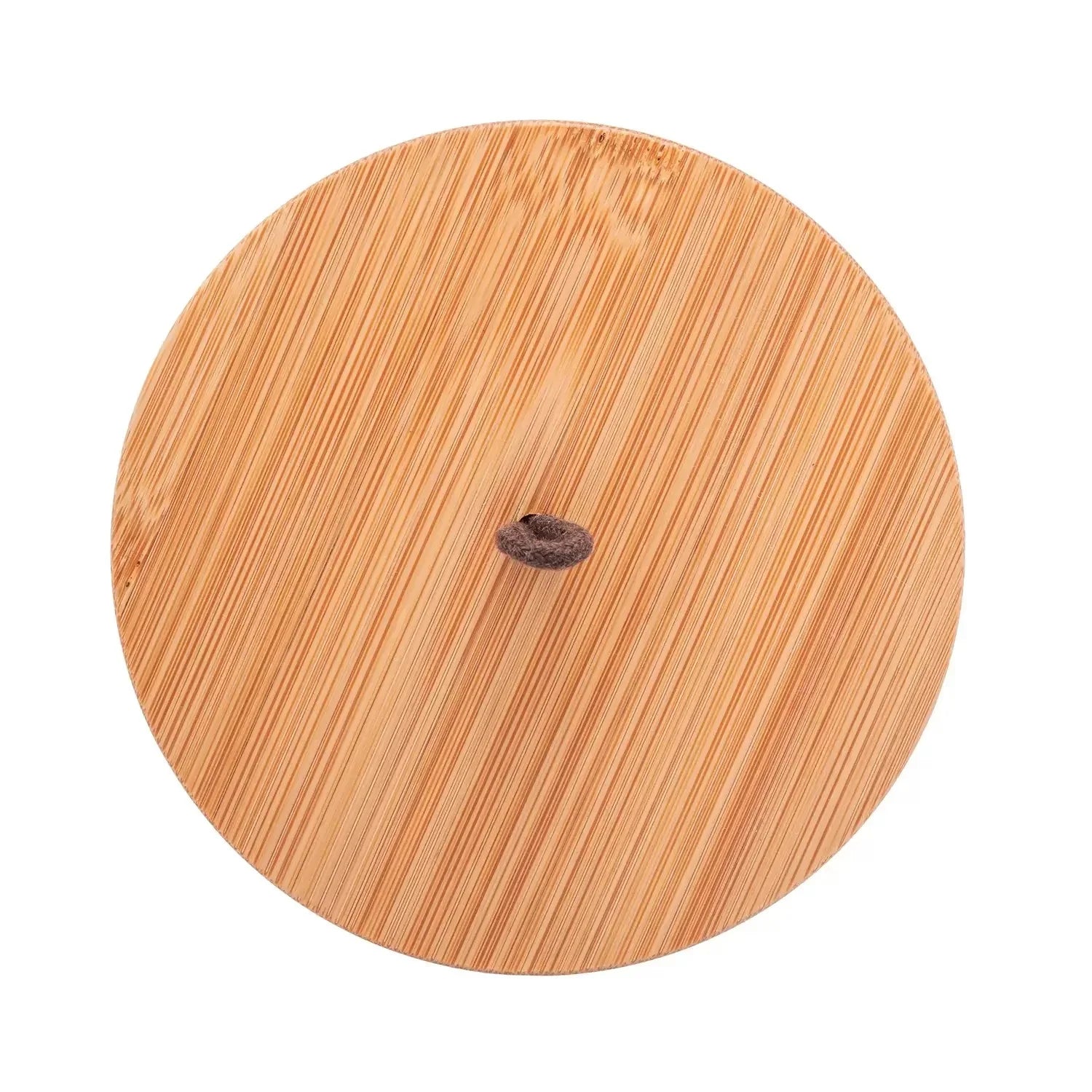 Potiche de Cerâmica Com tampa em Bambu Azul 10x10x15