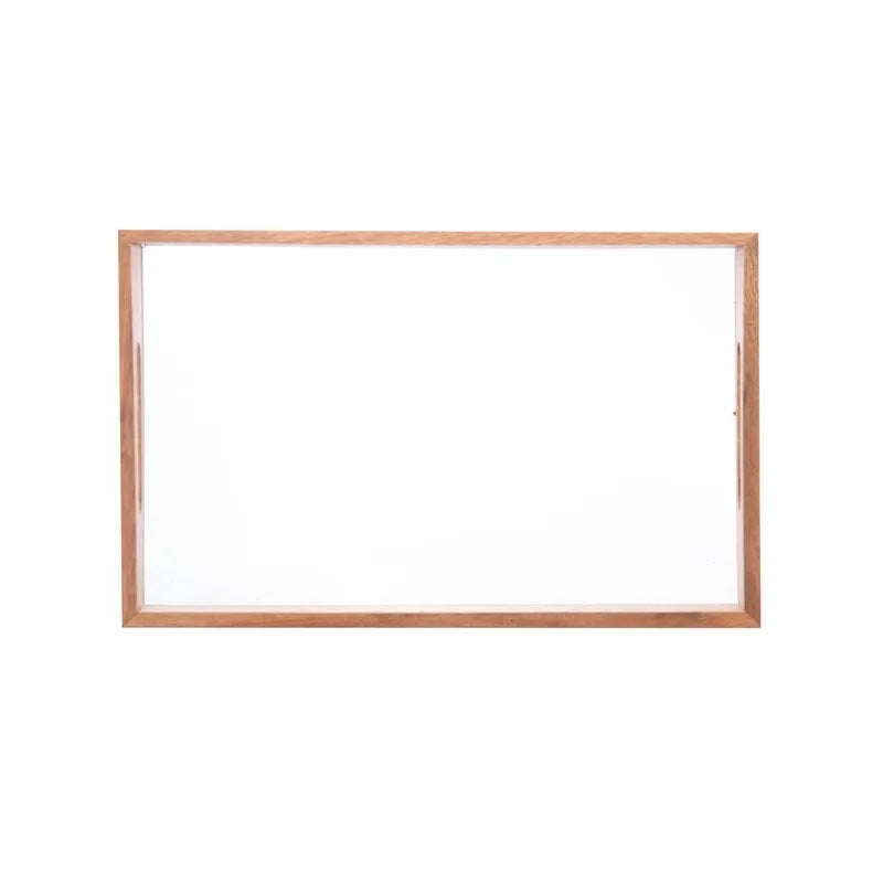 Bandeja Woordart de Cerejeira com Vidro 38CM X 23CM X 5CM