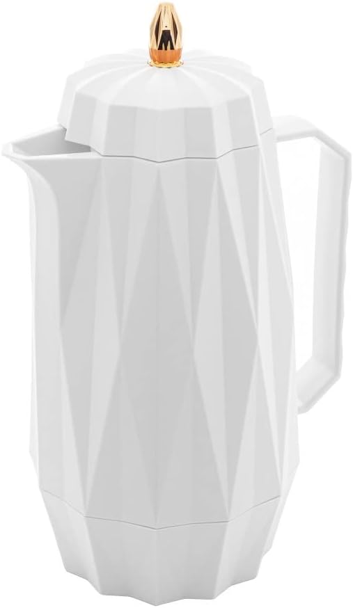 Garrafa Térmica de Plástico Diamond Branca 1L - Lyor