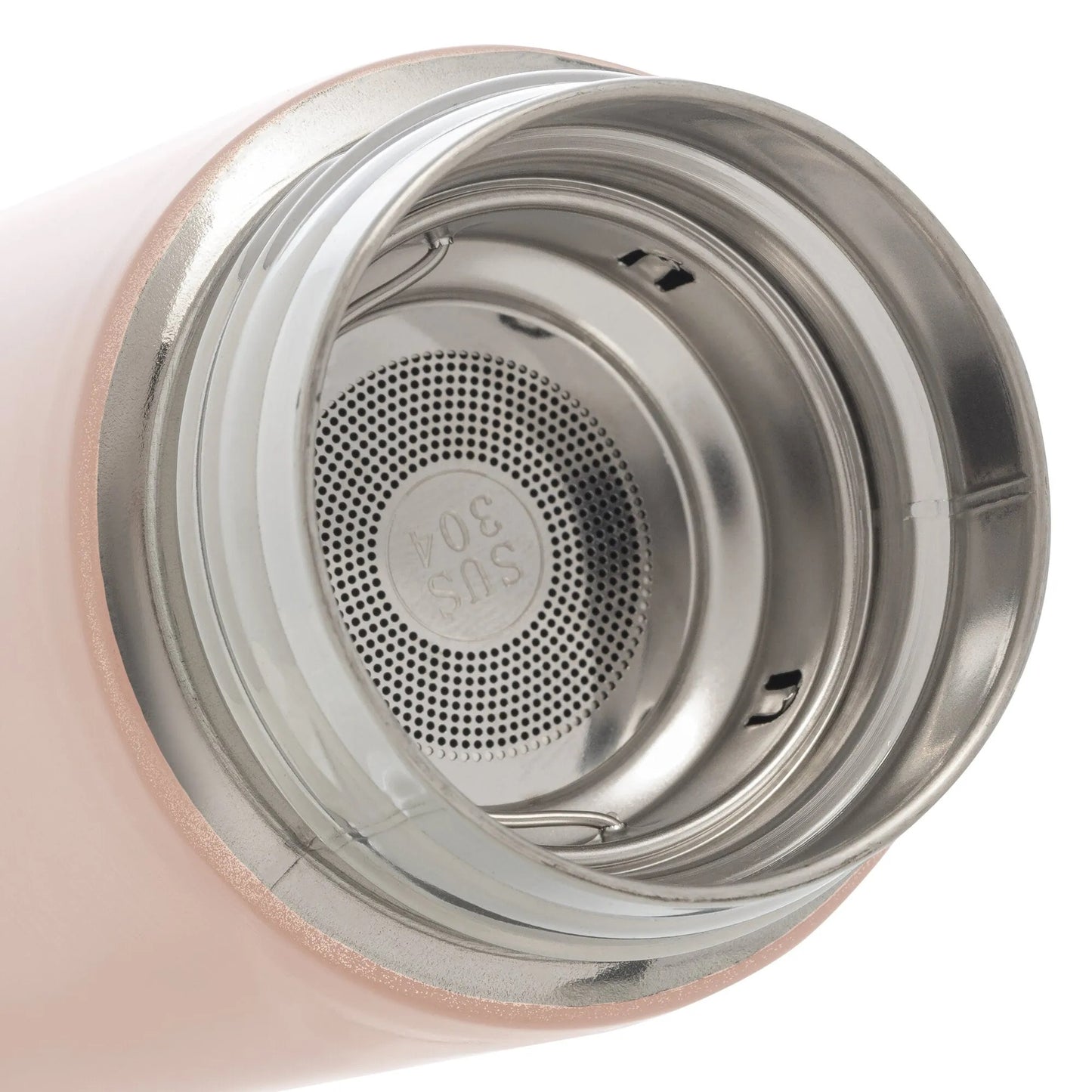 Garrafa Térmica 500ml De Aço Inox Com Termômetro E Led Rose