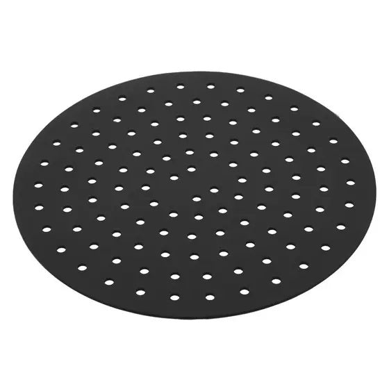 Tapete Protetor Silicone para Air Fryer Redondo Preto 18cm