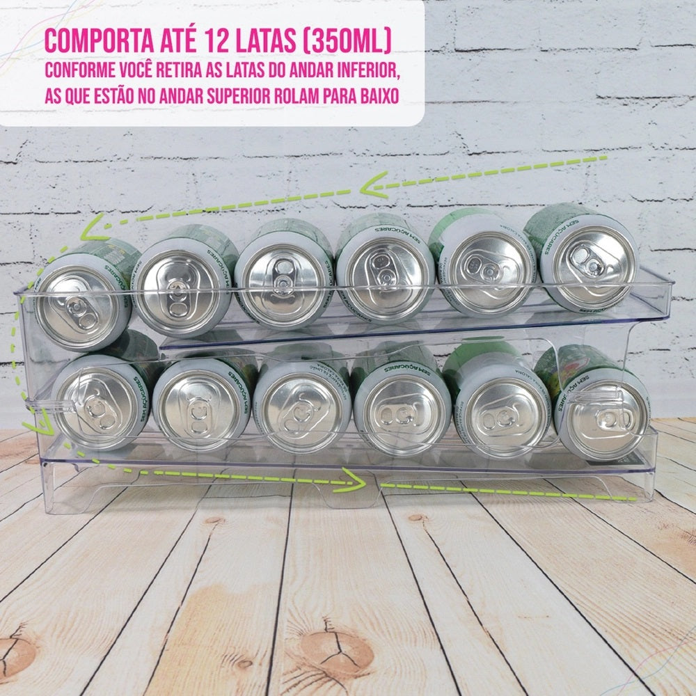 Organizador Multiuso Paramount Porta Latas P/Geladeira 12UN