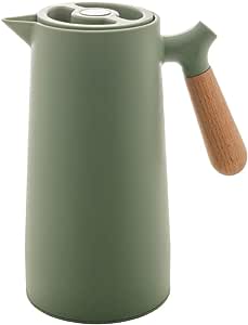 Garrafa Térmica Nórdica c/ Cabo Madeira 1L Verde