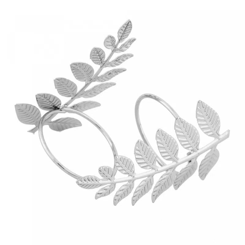 Conjunto 4 Anéis Guardanapos Metal Folha Prata 4x8x5cm Wolff