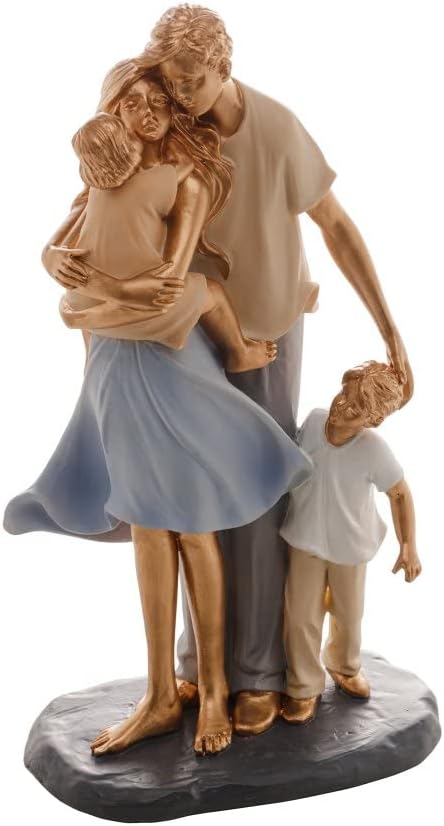 Figura Decorativa de Resina Familia Wolff 15x9x28cm