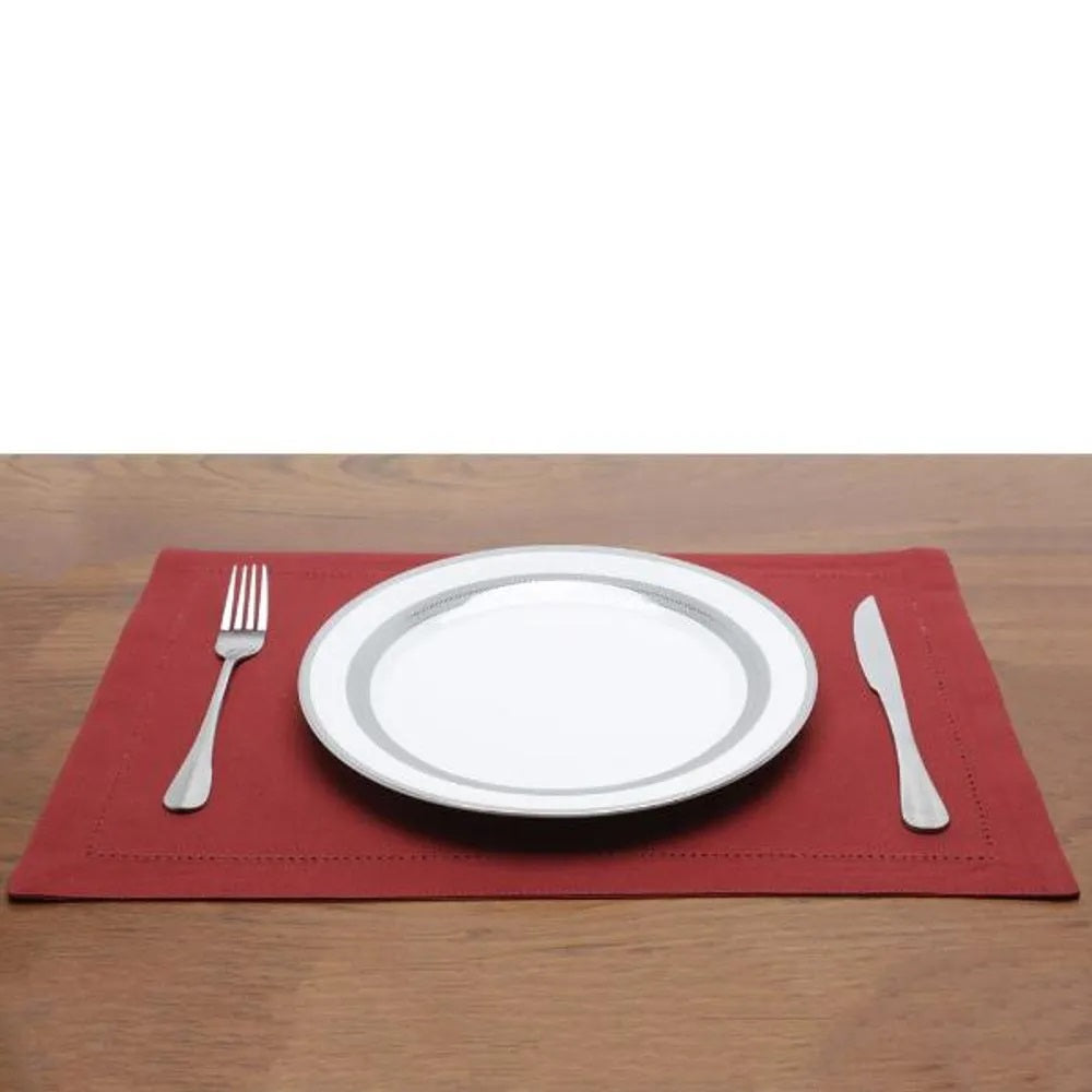 Jogo Americano Woodart 2 Peças Aalgodao Vermelho 45x33cm