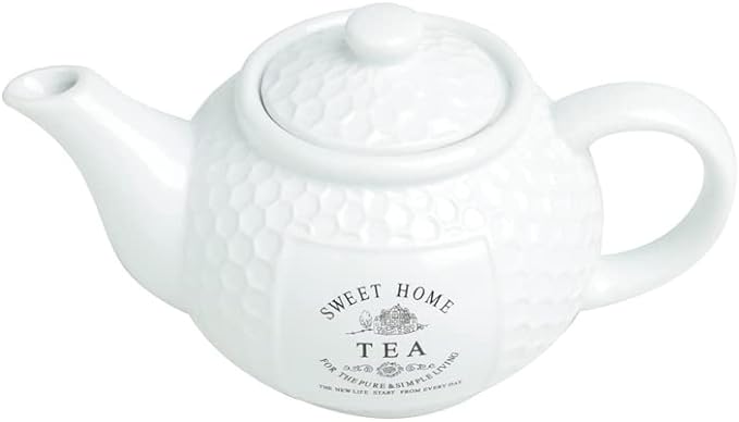Bule de Cerâmica P/ Chá Sweet Home Branco 1L