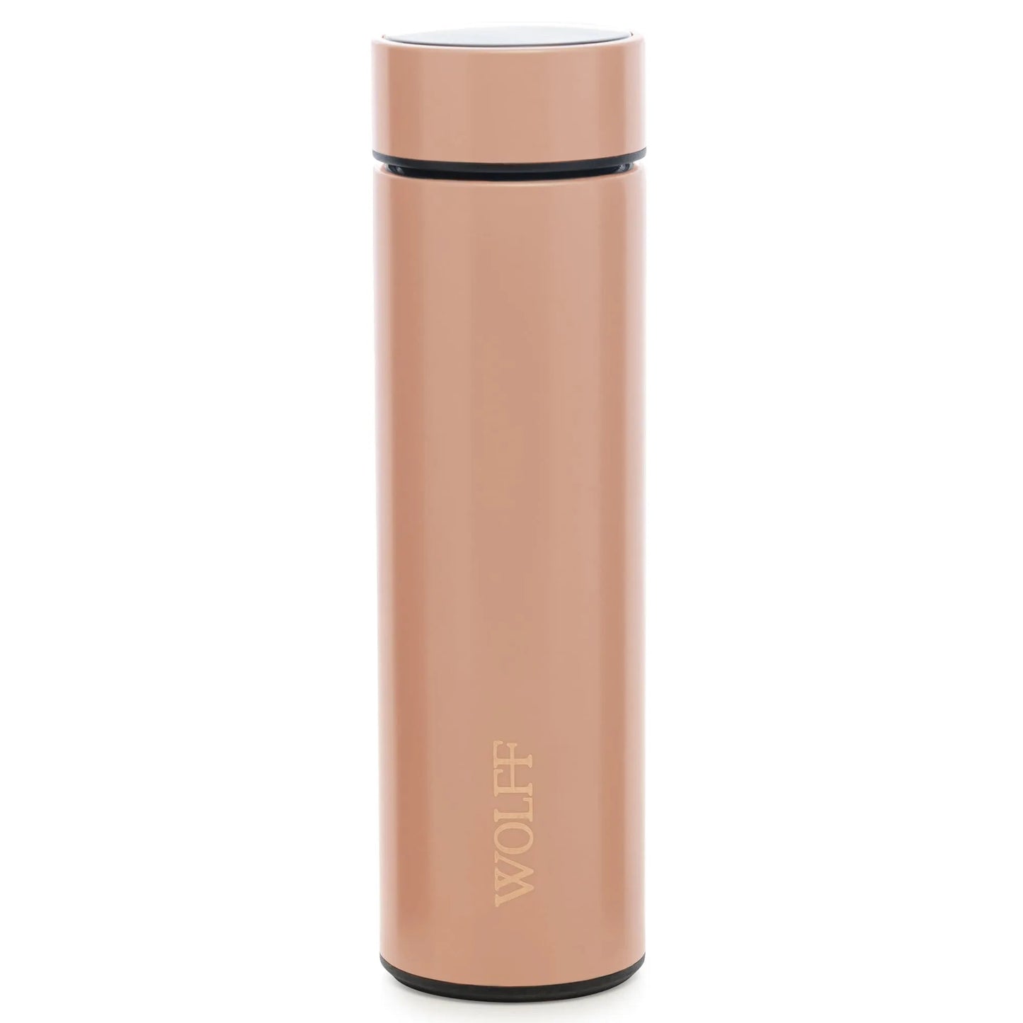 Garrafa Térmica 500ml De Aço Inox Com Termômetro E Led Rose