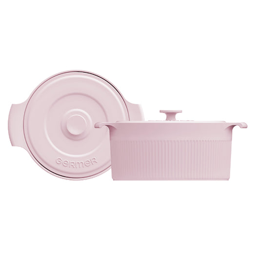 Cocotte De Porcelana Rosa Fractal Germer 22cm