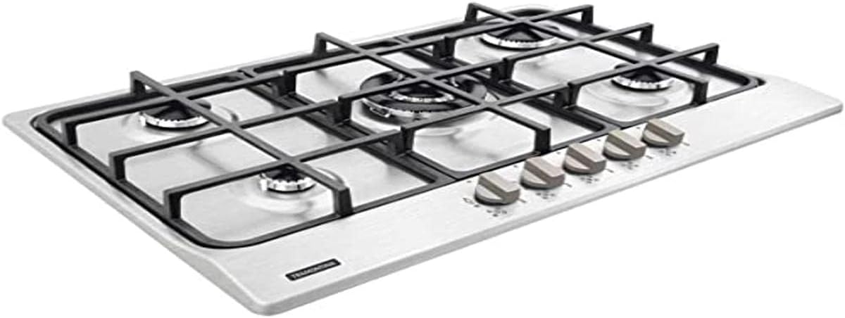 Cooktop a Gás Tramontina New Penta em Aço Inox e Trempes em Ferro Fundido com Acendimento