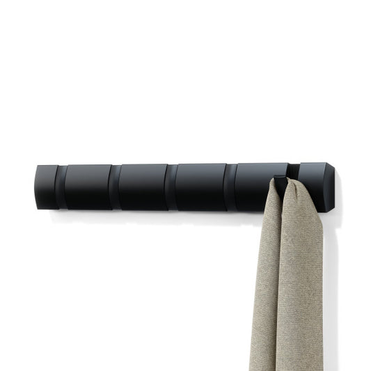 Cabideiro de Parede Flip com 5 Cabides Preto Umbra