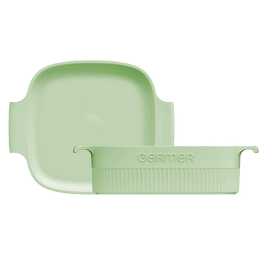 Travessa Quadrada Porcelana Verde Menta Germer 21x21cm
