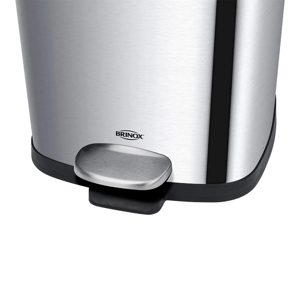 Lixeira Inox Pedal E Balde Frame 6l Inox Brinox 29x22x29,2cm