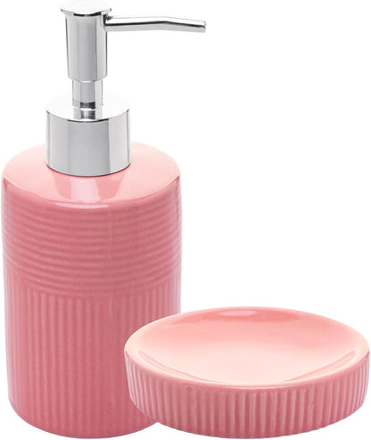 Conjunto 2 Peças para Banheiro de Cerâmica Essência Rosa Wolff