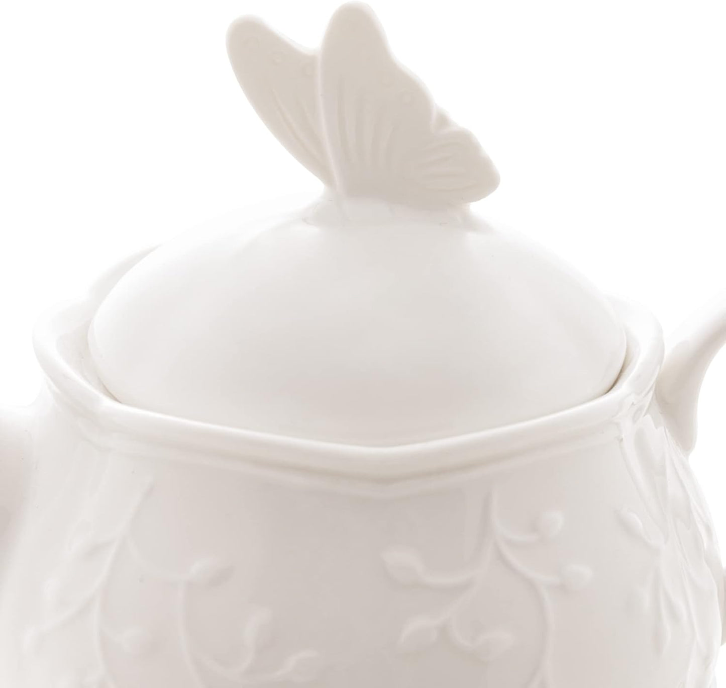 Conjunto 3 Peças para Chá de Porcelana New Bone Butterfly Flower Lyor