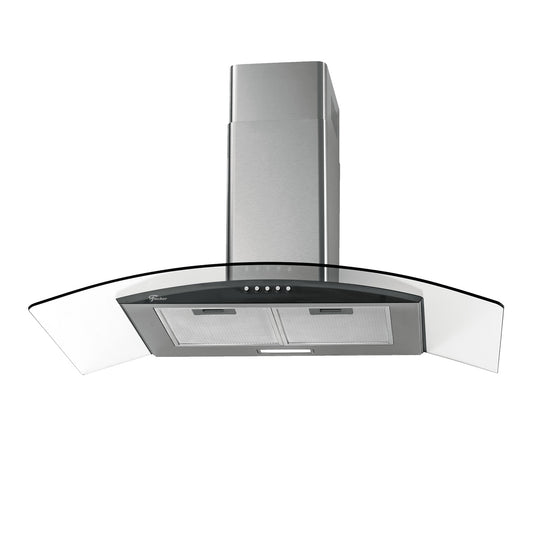 Coifa de Parede Fischer Fit Line  de Vidro e Inox 90cm