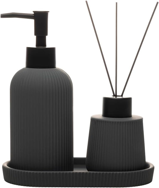Conjunto 3 Peças para Banheiro Soft Touch Sketch Wolff Cinza Cerâmica