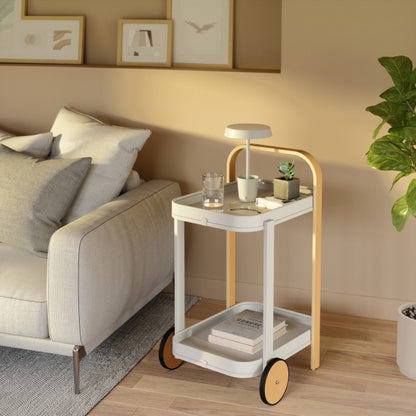 Mesa/Carrinho de Bar Bellwood Cart Branco/Natural Umbra