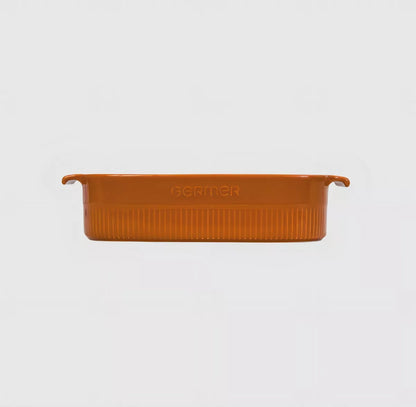 Travessa Retangular Porcelana Laranja  Germer 28x17cm